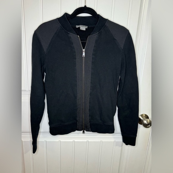 Vince Black Cotton Blend Full Zip Jacket - Picture 2 of 7
